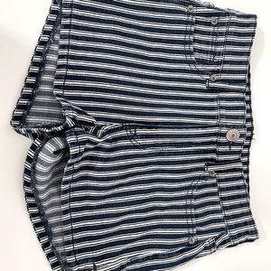 american eagle stripped jean shorts